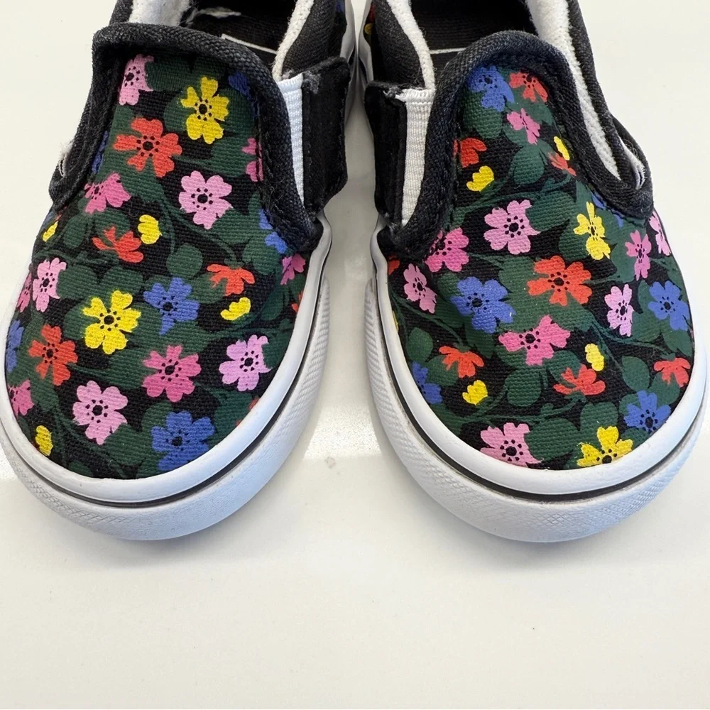Vans Kids Girls Floral Slip-On Shoes Multicolor Size 5 Casual Canvas Toddler